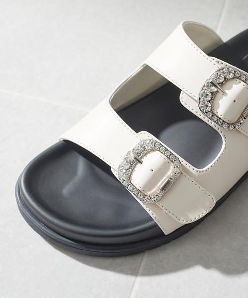 coca（ANDEX shoes product）（コカ）の「ダブルビジューバックル 厚底 サンダル（サンダル・レディース・ブラック/ホワイト・SMALL/MEDIUM/LARGE）」の15枚目の写真