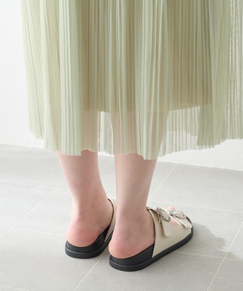 coca（ANDEX shoes product）（コカ）の「ダブルビジューバックル 厚底 サンダル（サンダル・レディース・ブラック/ホワイト・SMALL/MEDIUM/LARGE）」の10枚目の写真