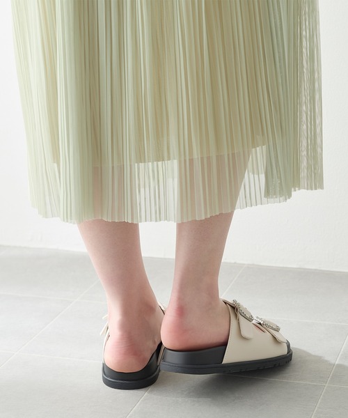 coca（ANDEX shoes product）（コカ）の「ダブルビジューバックル 厚底 サンダル（サンダル・レディース・ブラック/ホワイト・SMALL/MEDIUM/LARGE）」の11枚目の写真