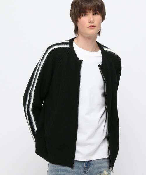 3.3 Field Trip （3.3フィールドトリップ）の「3.3 Field Trip／モヘアラインジップニット（ニット/セーター・メンズ・ブラック/ベージュ・FREE）」の2枚目の写真