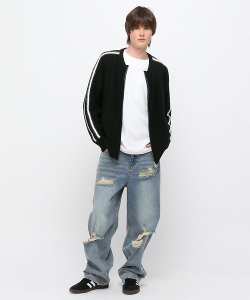 3.3 Field Trip （3.3フィールドトリップ）の「3.3 Field Trip／モヘアラインジップニット（ニット/セーター・メンズ・ブラック/ベージュ・FREE）」の3枚目の写真