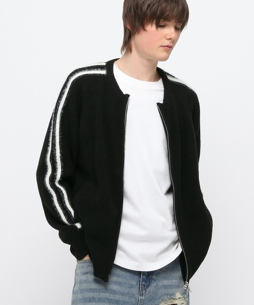 3.3 Field Trip （3.3フィールドトリップ）の「3.3 Field Trip／モヘアラインジップニット（ニット/セーター・メンズ・ブラック/ベージュ・FREE）」の6枚目の写真