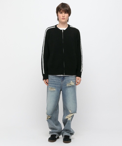 3.3 Field Trip （3.3フィールドトリップ）の「3.3 Field Trip／モヘアラインジップニット（ニット/セーター・メンズ・ブラック/ベージュ・FREE）」の20枚目の写真