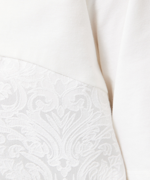 abahouse mavie（アバハウスマヴィ）の「ジャガードコンビプルオーバー（Tシャツ/カットソー・レディース・ホワイト/ブラック/チャコールグレー・フリー）」の9枚目の写真