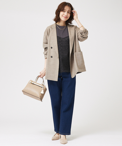 abahouse mavie（アバハウスマヴィ）の「ジャガードコンビプルオーバー（Tシャツ/カットソー・レディース・ホワイト/ブラック/チャコールグレー・フリー）」の13枚目の写真