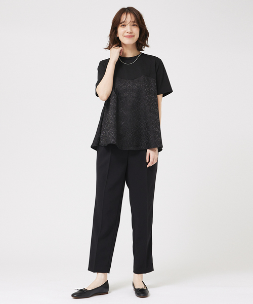 abahouse mavie（アバハウスマヴィ）の「ジャガードコンビプルオーバー（Tシャツ/カットソー・レディース・ホワイト/ブラック/チャコールグレー・フリー）」の17枚目の写真