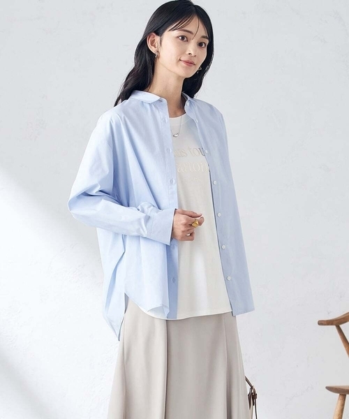a.v.v(アーヴェヴェ)の「バックタックデザインシャツ(シャツ/ブラウス・レディース・ライトピンク/ブルー/ダークインディゴブルー/ホワイト・40/38/42/36/34)」の3枚目の写真