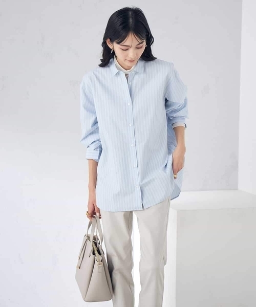 a.v.v(アーヴェヴェ)の「バックタックデザインシャツ(シャツ/ブラウス・レディース・ライトピンク/ブルー/ダークインディゴブルー/ホワイト・40/38/42/36/34)」の21枚目の写真