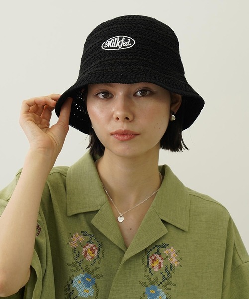MILKFED.（ミルクフェド）の「LOGO EMBROIDERY KNIT HAT（ハット・レディース・パープル/アッシュ/ブラック・ONE SIZE）」の9枚目の写真