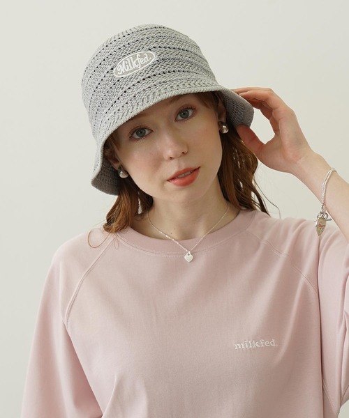 MILKFED.（ミルクフェド）の「LOGO EMBROIDERY KNIT HAT（ハット・レディース・パープル/アッシュ/ブラック・ONE SIZE）」の12枚目の写真
