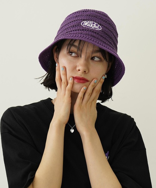 MILKFED.(ミルクフェド)の「LOGO EMBROIDERY KNIT HAT(ハット・レディース・パープル/アッシュ/ブラック・ONE SIZE)」の22枚目の写真