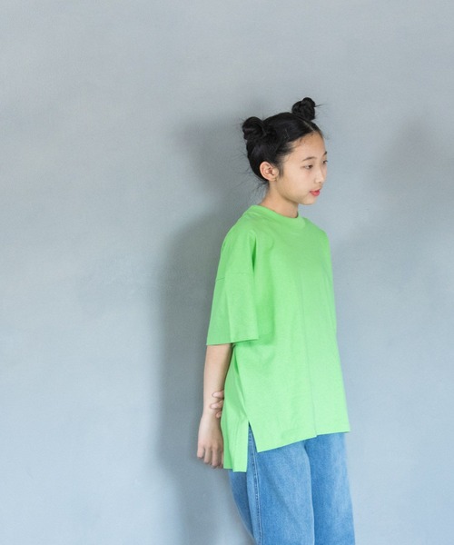 LOWRYS FARM(ローリーズファーム)の「【160-170サイズ】USAチュニックT 290078(Tシャツ/カットソー・キッズ・オフホワイト/ブラック/グリーン/パープル/オレンジ・LARGE/MEDIUM)」の4枚目の写真