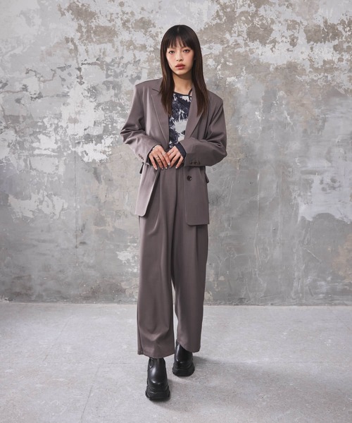 DIP IN CHOCOLATE(ディップインチョコレート)の「ワンタックワイドパンツ【DIP IN CHOCOLATE】(その他パンツ・レディース・ライトグレー・F)」の2枚目の写真