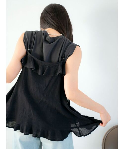 Ungrid（アングリッド）の「コットンフリルキャミ（キャミソール・レディース・イエロー/オフホワイト/ブラック・FREE）」の21枚目の写真