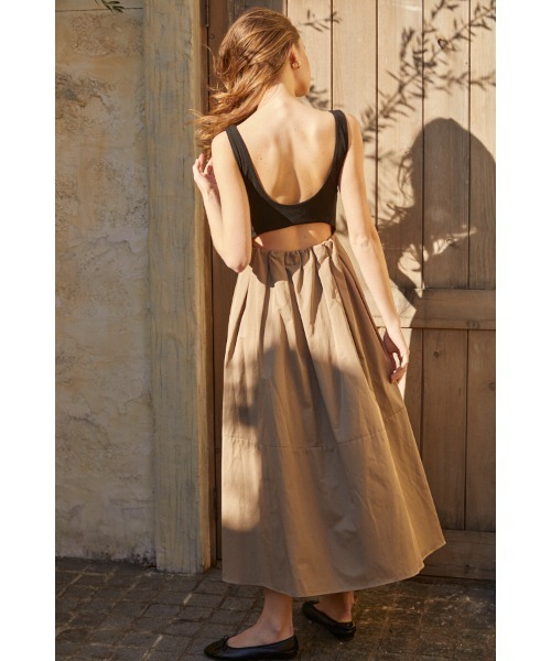 Estella.K ワンピース Bonnie Scallop Long Dress バイカラースカラップドレス