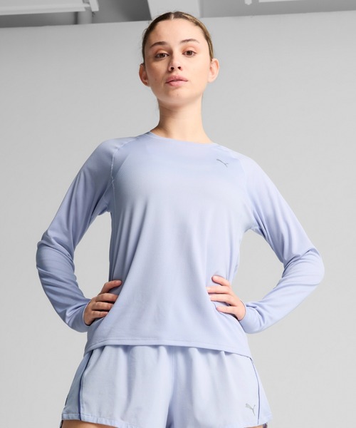 PUMA(プーマ)の「PUMA プーマ ウィメンズ ランニング ラン ヴェロシティ 長袖 Tシャツ(Tシャツ/カットソー・レディース・ブルー系その他/ブラック・SMALL/MEDIUM/X-LARGE/LARGE)」の2枚目の写真