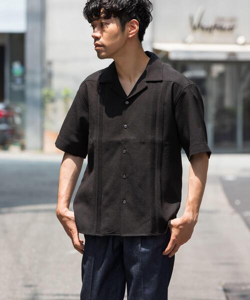 URBAN RESEARCH ROSSO MEN（アーバンリサーチロッソメン）の「『WEB限定』『XLサイズあり』ウォッシャブルドライタッチ半袖シャツ（シャツ/ブラウス・メンズ・ネイビー/グレー/ブラック・X-LARGE/LARGE/MEDIUM）」の4枚目の写真