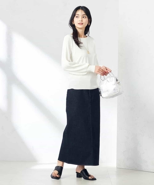 a.v.v（アーヴェヴェ）の「【雑誌InRed(宝島社)4月号掲載】プリーツスリーブ美ラクるニット（ニット/セーター・レディース・ホワイト/ライトグレー/ピンク・38/36/42/40/34）」の11枚目の写真