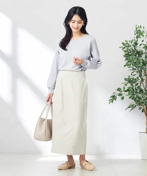 a.v.v（アーヴェヴェ）の「【雑誌InRed(宝島社)4月号掲載】プリーツスリーブ美ラクるニット（ニット/セーター・レディース・ホワイト/ライトグレー/ピンク・38/36/42/40/34）」の13枚目の写真