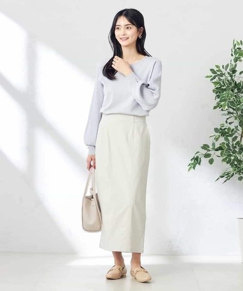 a.v.v（アーヴェヴェ）の「【雑誌InRed(宝島社)4月号掲載】プリーツスリーブ美ラクるニット（ニット/セーター・レディース・ホワイト/ライトグレー/ピンク・38/36/42/40/34）」の16枚目の写真