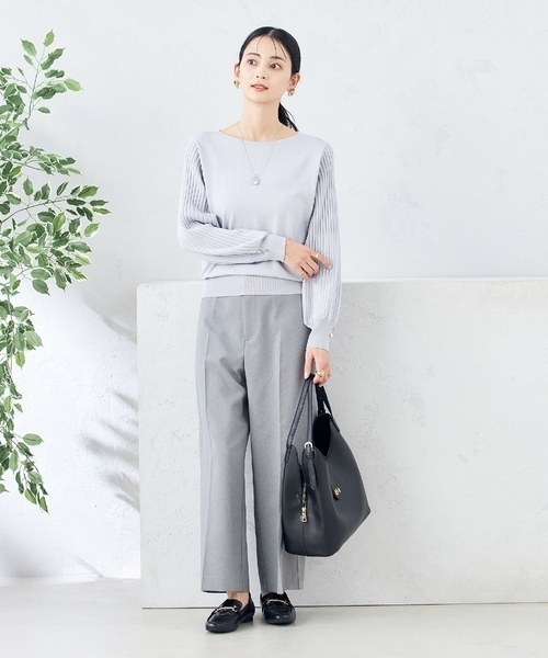 a.v.v（アーヴェヴェ）の「【雑誌InRed(宝島社)4月号掲載】プリーツスリーブ美ラクるニット（ニット/セーター・レディース・ホワイト/ライトグレー/ピンク・38/36/42/40/34）」の19枚目の写真