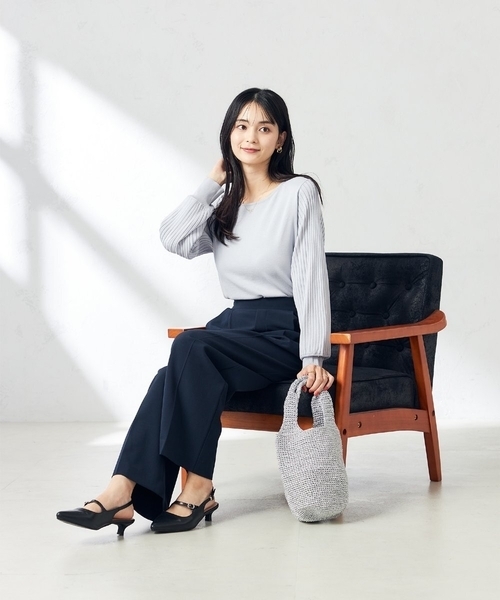 a.v.v（アーヴェヴェ）の「【雑誌InRed(宝島社)4月号掲載】プリーツスリーブ美ラクるニット（ニット/セーター・レディース・ホワイト/ライトグレー/ピンク・38/36/42/40/34）」の21枚目の写真