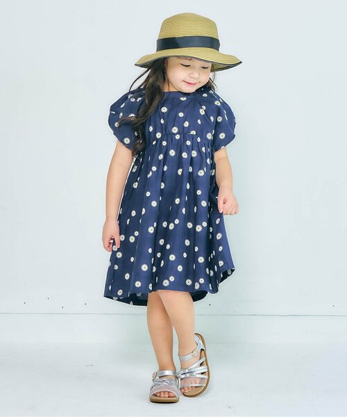 apres les cours（アプレレクール）の「リボンストローハット（ハット・キッズ・ブラック/アイボリー・54/48/50/52）」の4枚目の写真