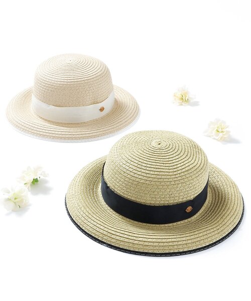 apres les cours（アプレレクール）の「リボンストローハット（ハット・キッズ・ブラック/アイボリー・54/48/50/52）」の7枚目の写真