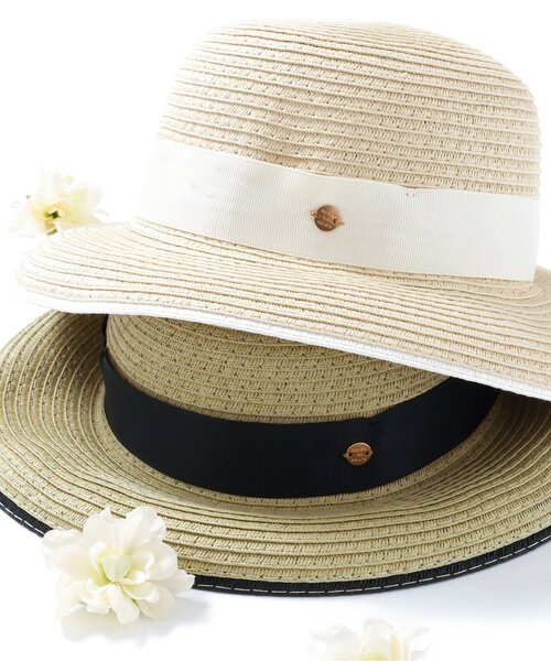 apres les cours（アプレレクール）の「リボンストローハット（ハット・キッズ・ブラック/アイボリー・54/48/50/52）」の8枚目の写真