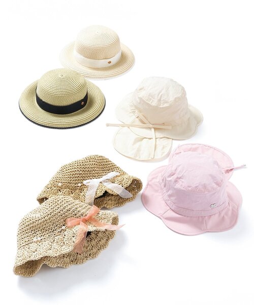 apres les cours（アプレレクール）の「リボンストローハット（ハット・キッズ・ブラック/アイボリー・54/48/50/52）」の9枚目の写真