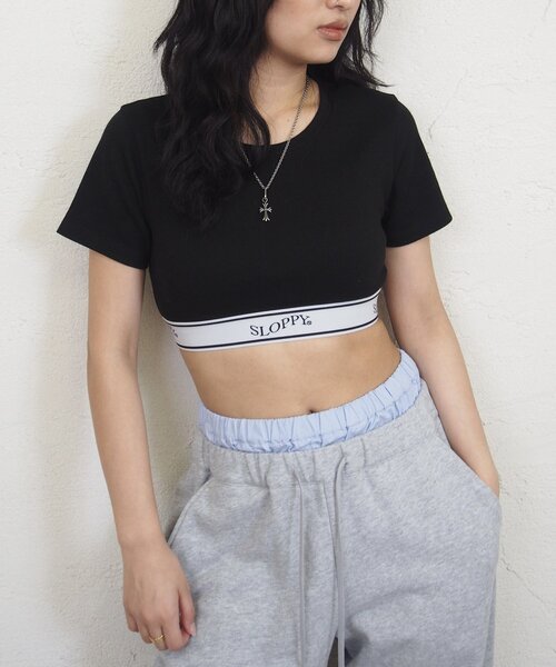 WHO'S WHO gallery（フーズフーギャラリー）の「【SLOPPY/スロッピー】ラインゴムTEE（Tシャツ/カットソー・レディース・グレー/ブラック/ホワイト・FREE）」の10枚目の写真