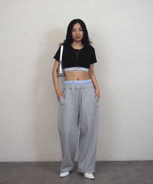 WHO'S WHO gallery（フーズフーギャラリー）の「【SLOPPY/スロッピー】ラインゴムTEE（Tシャツ/カットソー・レディース・グレー/ブラック/ホワイト・FREE）」の9枚目の写真