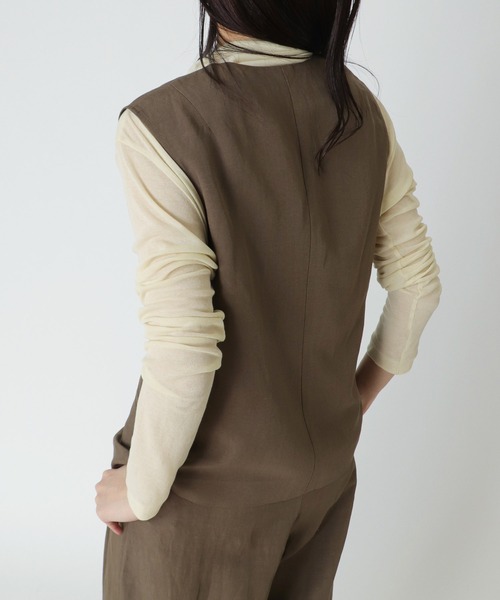 DRESSLAVE（ドレスレイブ）の「B7 / rayon linen vest(レーヨンリネンベスト)（ベスト・レディース・グレー/ブラウン・38）」の4枚目の写真