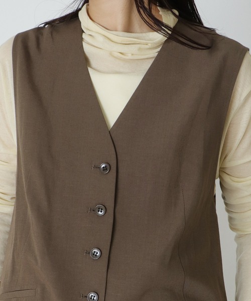 DRESSLAVE（ドレスレイブ）の「B7 / rayon linen vest(レーヨンリネンベスト)（ベスト・レディース・グレー/ブラウン・38）」の5枚目の写真