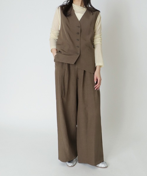 DRESSLAVE（ドレスレイブ）の「B7 / rayon linen vest(レーヨンリネンベスト)（ベスト・レディース・グレー/ブラウン・38）」の6枚目の写真