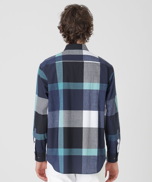 BLACK LABEL CRESTBRIDGE（ブラックレーベル・クレストブリッジ）の「ナイロントリコットクレストブリッジチェックシャツ（シャツ/ブラウス・メンズ・ライトグレー/ベージュ系その他6/ブルー系その他7・M/L/S/XL）」の10枚目の写真