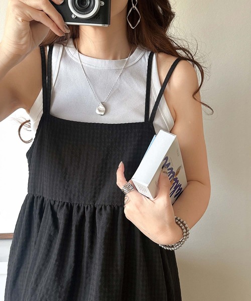 classicalelf(クラシカルエルフ)の「【S・XL 4月上旬再入荷】後ろ姿も可愛く盛れちゃう♪サッカー素材バックリボンフレアキャミワンピ(ワンピース・レディース・ブラック/ブラウン系その他/チャコールグレー×ブラック・LARGE/MEDIUM/SMALL/X-LARGE)」の8枚目の写真