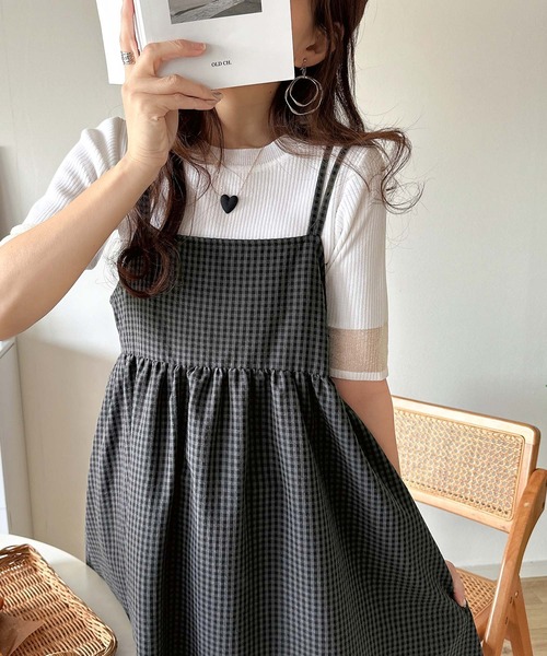 classicalelf(クラシカルエルフ)の「【S・XL 4月上旬再入荷】後ろ姿も可愛く盛れちゃう♪サッカー素材バックリボンフレアキャミワンピ(ワンピース・レディース・ブラック/ブラウン系その他/チャコールグレー×ブラック・LARGE/MEDIUM/SMALL/X-LARGE)」の16枚目の写真