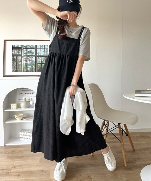 セール】後ろ姿も可愛く盛れちゃう♪サッカー素材バックリボンフレア