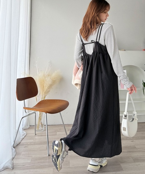 セール】後ろ姿も可愛く盛れちゃう♪サッカー素材バックリボンフレア