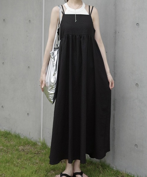 エムミーエメ　バックリボンギャザーフレアミニワンピース エムミーエメ バックリボンギャザーフレアミニワンピース