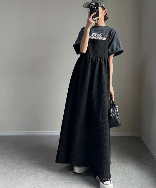 セール】後ろ姿も可愛く盛れちゃう♪サッカー素材バックリボンフレア