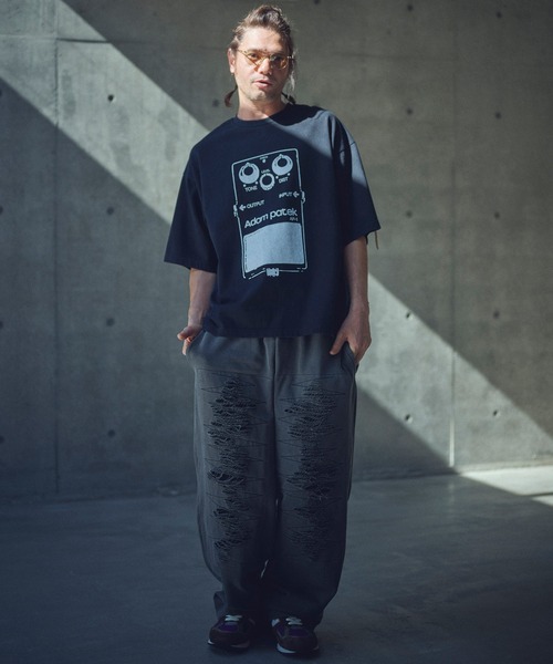 tシャツ ADAMPATEK/distortion short sleeve T/エフェクタープリント半袖T(AP2514020) レディース メンズ ADAMPATEK/distortion short sleeve T/エフェクタープリント半袖