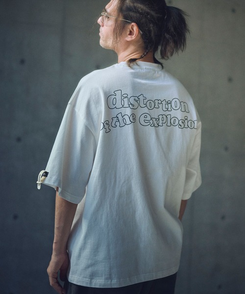 ADAM PATEK(アダムパテック)の「ADAMPATEK/distortion short sleeve T/エフェクタープリント半袖T(AP2514020)(Tシャツ/カットソー・レディース・オレンジ/ホワイト/ブラック・1/2)」の4枚目の写真