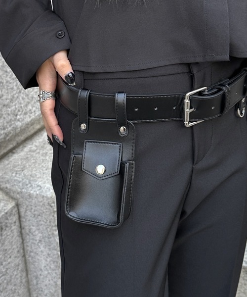 LVEU.（ラブユ.）の「【LVEU.】デザインポーチベルト / ベルト アクセサリー ケース 2way 合成皮革 合皮 ブラック（ベルト・レディース・ブラック・FREE）」の12枚目の写真