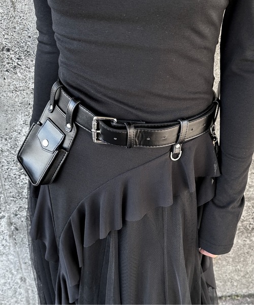 LVEU.（ラブユ.）の「【LVEU.】デザインポーチベルト / ベルト アクセサリー ケース 2way 合成皮革 合皮 ブラック（ベルト・レディース・ブラック・FREE）」の9枚目の写真