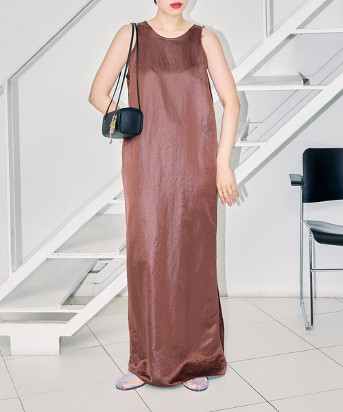 CITYSHOP AMERICAN SLEEVE DRESSワンピース ブラウン AMERICAN SLEEVE DRESS：ワンピース（ワンピース）｜CITYSHOP