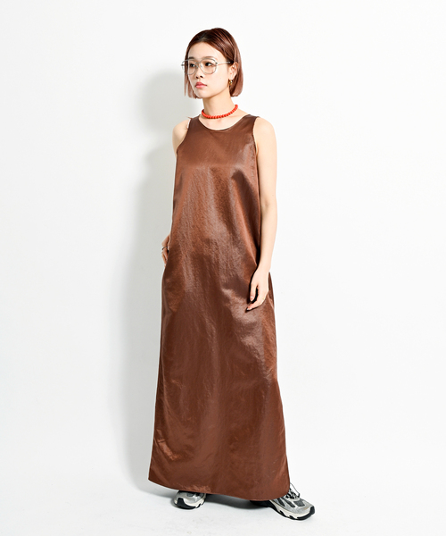 CITYSHOP AMERICAN SLEEVE DRESSワンピース ブラウン AMERICAN SLEEVE DRESS：ワンピース（ワンピース）｜CITYSHOP
