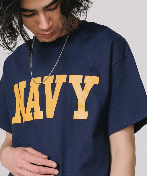 ROOPTOKYO(ループトウキョウ)の「NAVY CORE TEE クルーネック半袖Tシャツ フロントロゴ メンズ 夏物 夏服(Tシャツ/カットソー・メンズ・ネイビー/ゴールド/グリーン・L/XL/M)」の2枚目の写真
