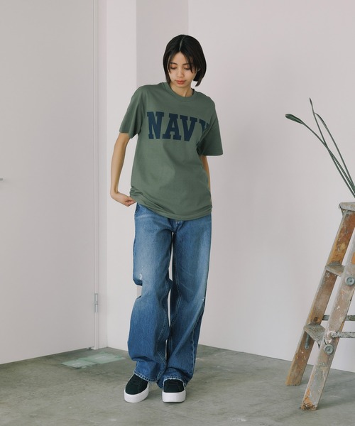 ROOPTOKYO(ループトウキョウ)の「NAVY CORE TEE クルーネック半袖Tシャツ フロントロゴ メンズ 夏物 夏服(Tシャツ/カットソー・メンズ・ネイビー/ゴールド/グリーン・L/XL/M)」の5枚目の写真